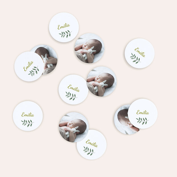 Konfetti Streudeko Taufe - Green Leafs