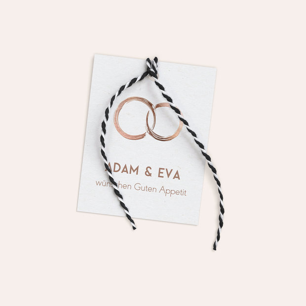 Besteckbanderolen und Serviettenanhänger - Edles Ja
