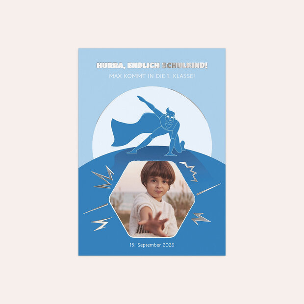 Einladungen zur Einschulung - Heldenflug