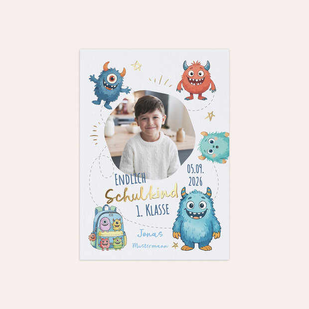 Einladungen zur Einschulung - Kleine Mutmonster