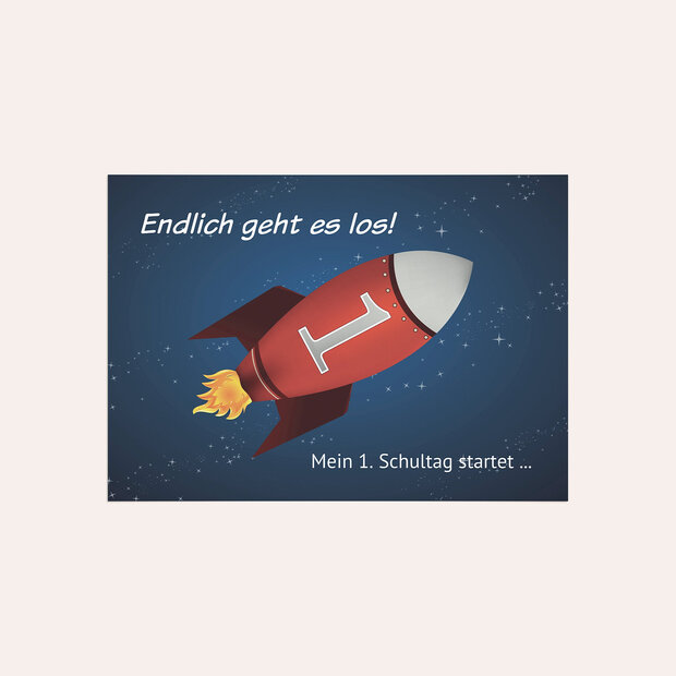 Einladungen zur Einschulung - Rakete