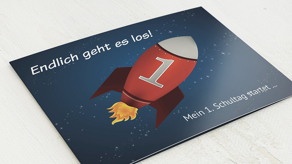 Einladungen Zur Einschulung Rakete Detail