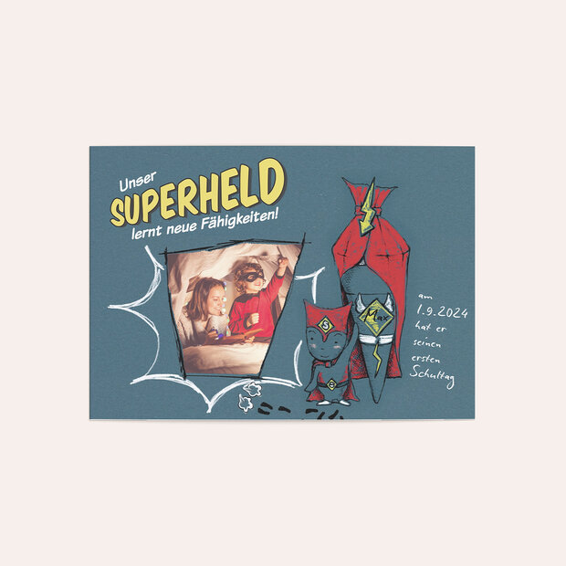 Einladungen zur Einschulung - Unser Superheld