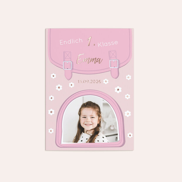 Einladungen zur Einschulung - Rosa Neuanfang