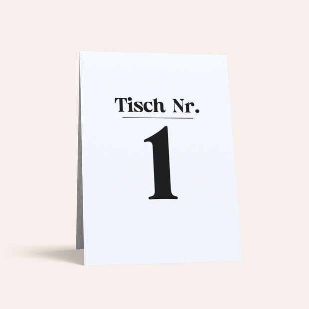 Tischnummern - Das große Wort