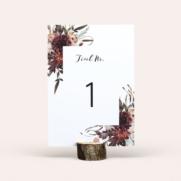Tischnummern - Blütenparadies