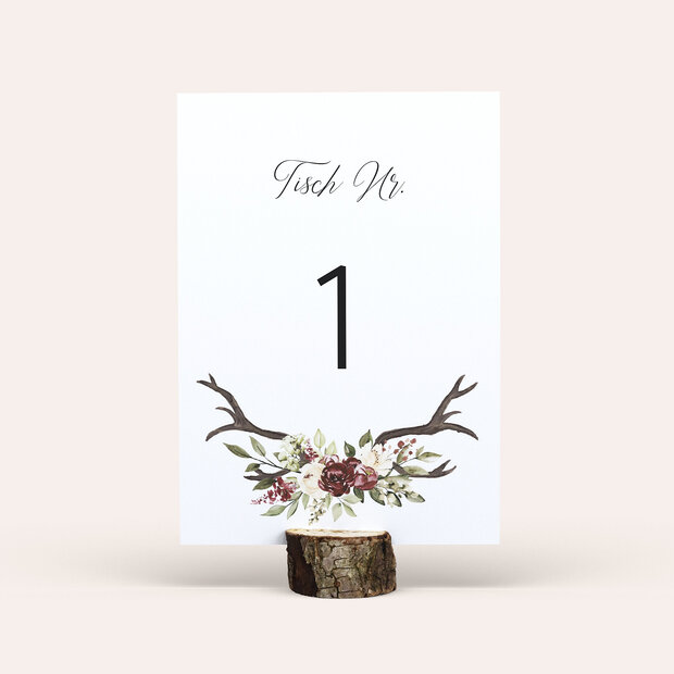 Tischnummern - Blüten & Geweih