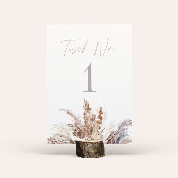 Tischnummern - Federleichte Traumhochzeit