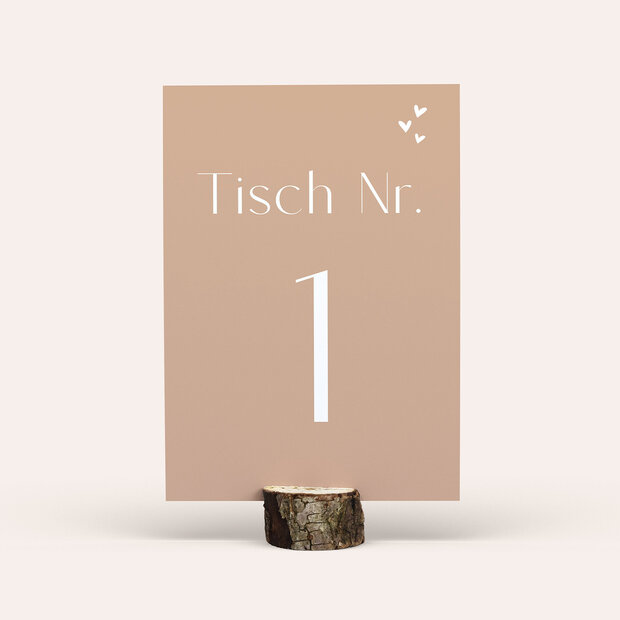 Tischnummern - Romantische Verkündigung