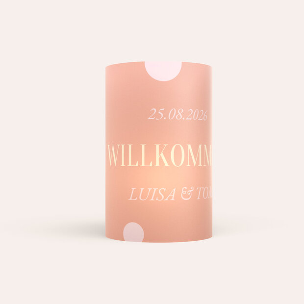 Windlicht als Tischdeko - Dreamy Peach Color Blocking