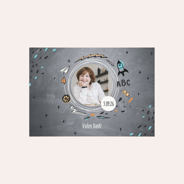 Danksagung Einschulung - Bunte Tafel