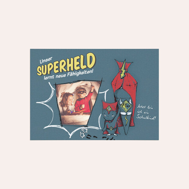 Danksagung Einschulung - Unser Superheld