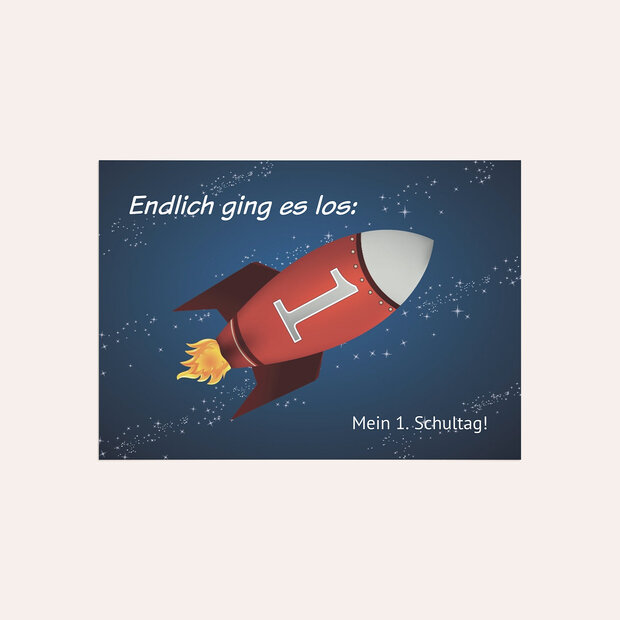 Danksagung Einschulung - Rakete