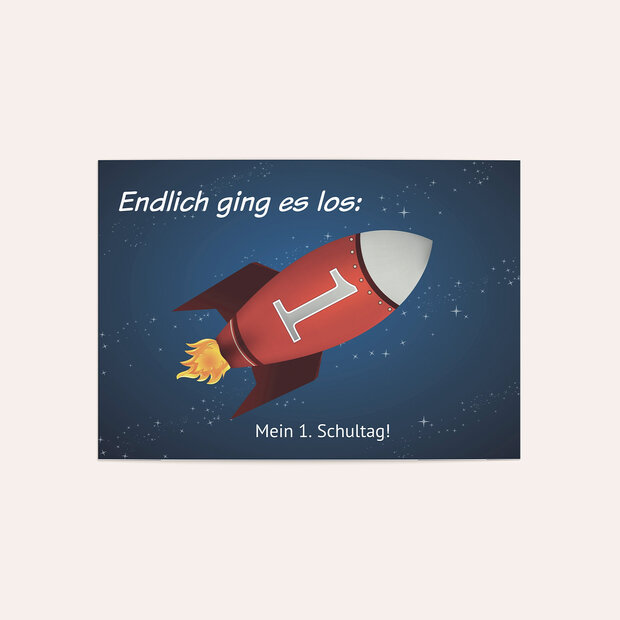 Danksagung Einschulung - Rakete