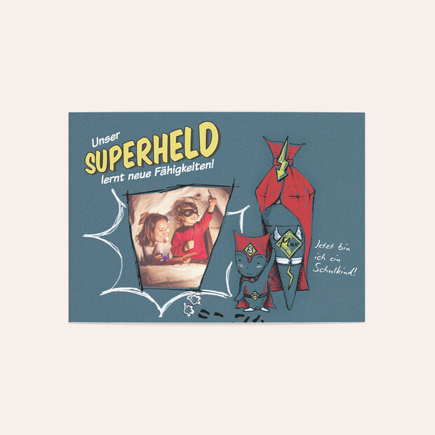 Danksagung Einschulung - Unser Superheld