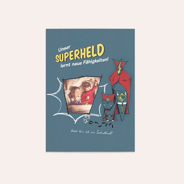 Danksagung Einschulung - Unser Superheld