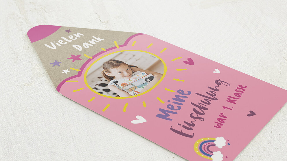 Bunte Schulfreude Karte 100x210 Laser