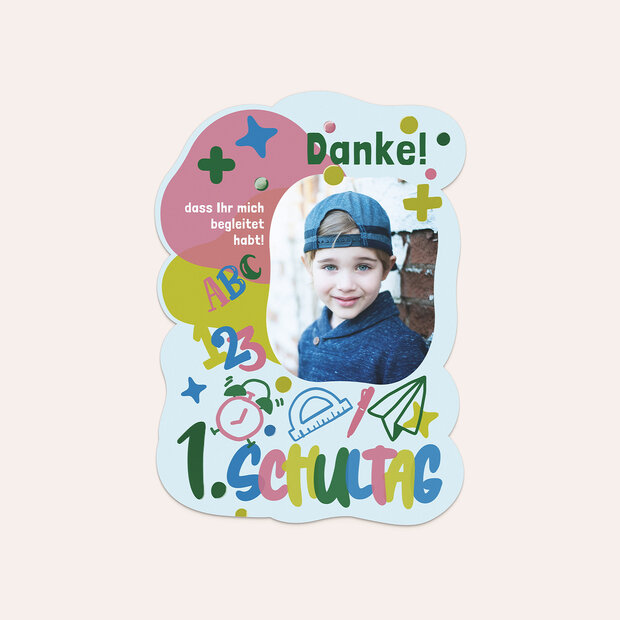 Danksagung Einschulung - Meine bunte Schulparty