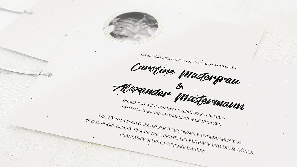 Einleger Hochzeit Danke Weltenraum Detail