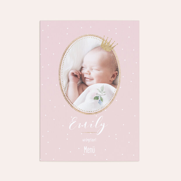 Menükarten Taufe - Baby royale