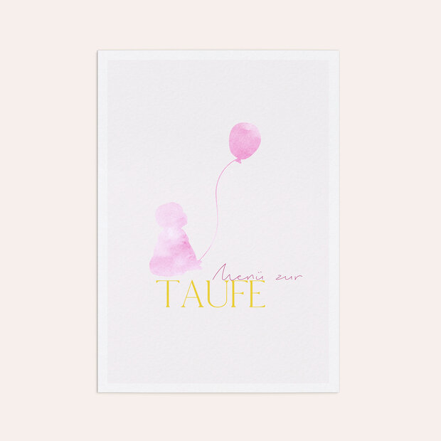 Menükarten Taufe - Aquarell-Ballon
