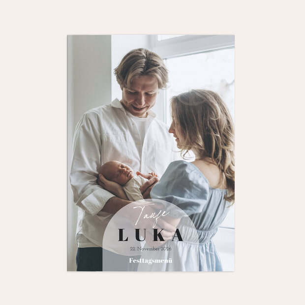 Menükarten Taufe - Portrait des Lebens
