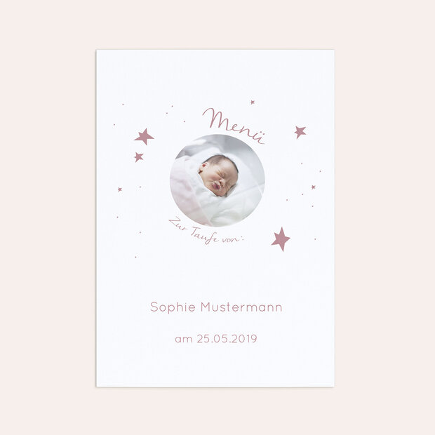 Menükarten Taufe - Baby Star