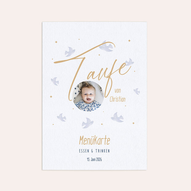 Menükarten Taufe - Segenstaube