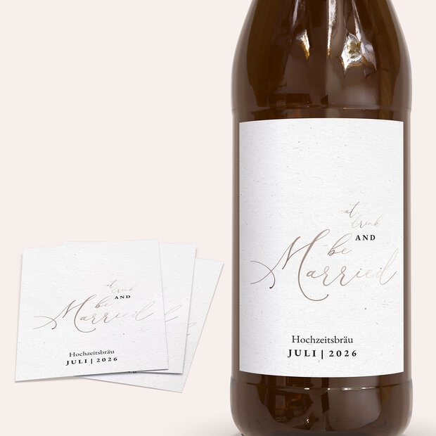 Bieretiketten Hochzeit - Liebesbotschaft