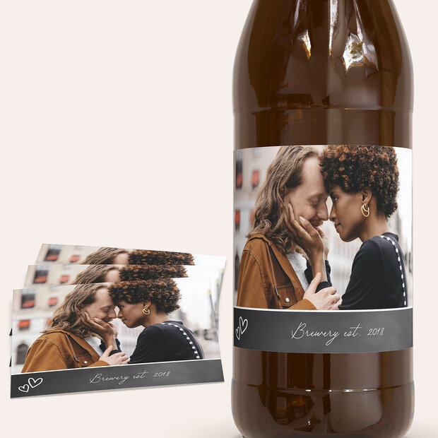 Bieretiketten Hochzeit - Herz & Seele