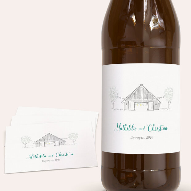 Bieretiketten Hochzeit - Auf dem Land