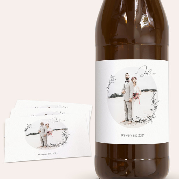 Bieretiketten Hochzeit - Knospen der Liebe
