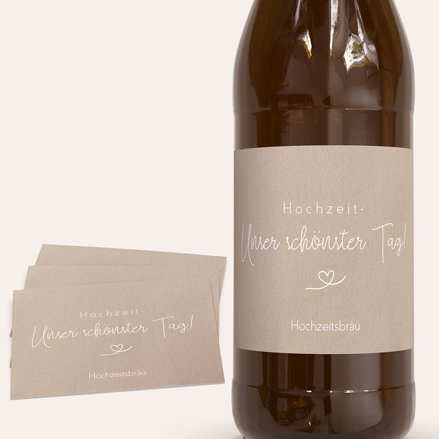 Bieretiketten Hochzeit - Herzflug