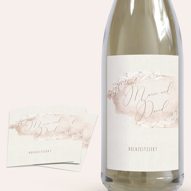Sektetiketten Hochzeit - Soft pastel