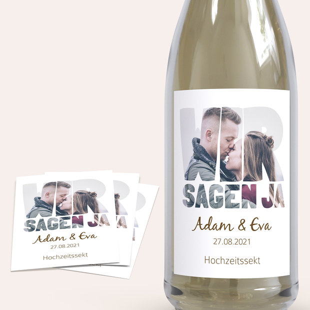 Sektetiketten Hochzeit - Liebe durch und durch