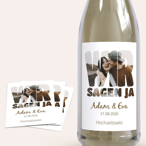 Sektetiketten Hochzeit - Liebe durch und durch