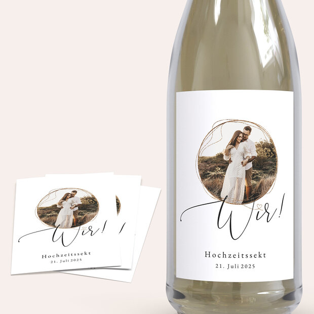 Étiquettes de champagne mariage - Fokus auf uns