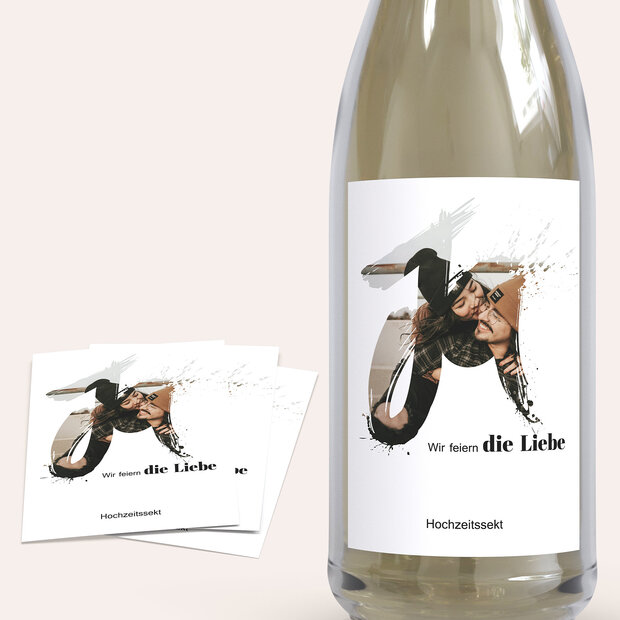 Sektetiketten Hochzeit - Liebesenergie