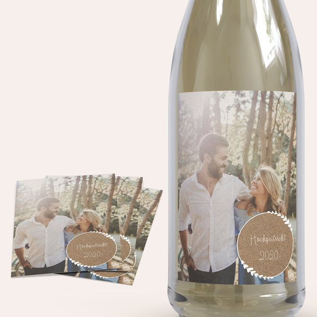 Sektetiketten Hochzeit - Freudenfunkeln