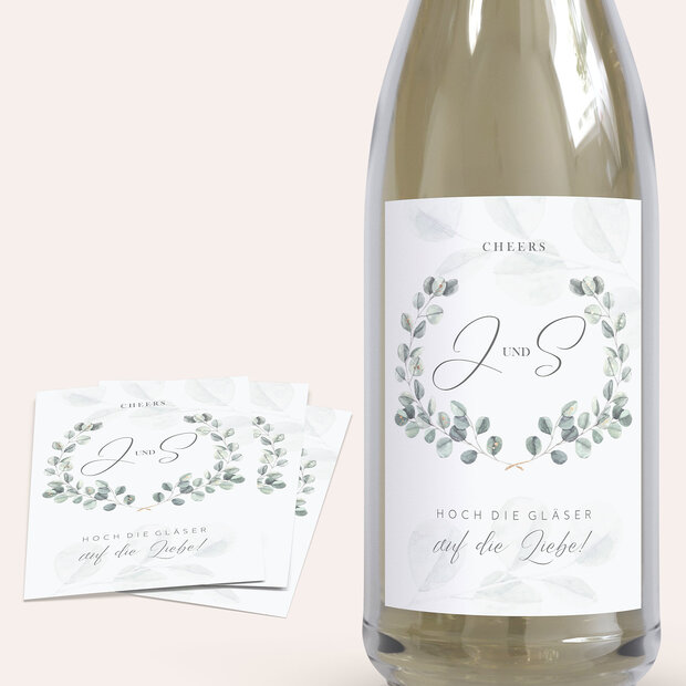 Sektetiketten Hochzeit - So verliebt