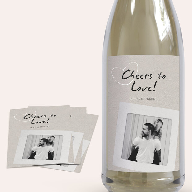 Sektetiketten Hochzeit - Love Ticket