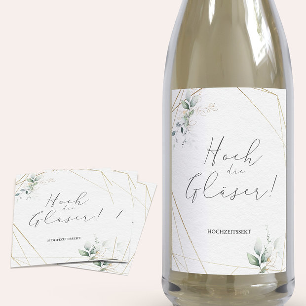 Sektetiketten Hochzeit - Traumbouquet