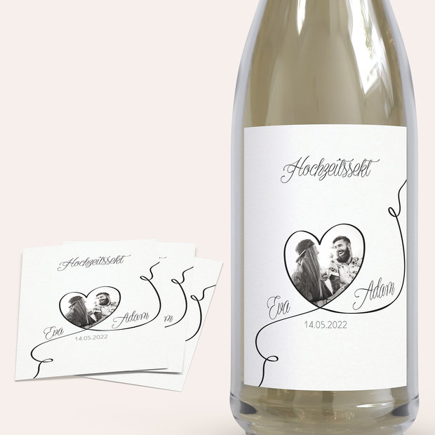 Sektetiketten Hochzeit - Leichtigkeit
