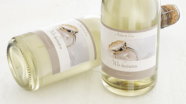 Sektetiketten Hochzeit