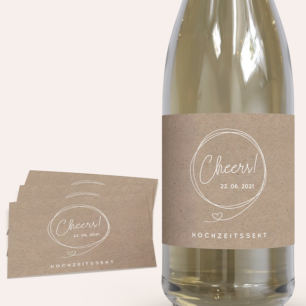 Étiquettes de champagne mariage - Unendlich verliebt