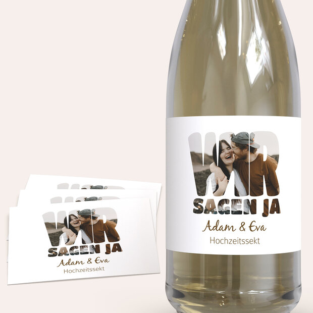 Sektetiketten Hochzeit - Liebe durch und durch