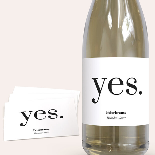 Sektetiketten Hochzeit - Yes, I will