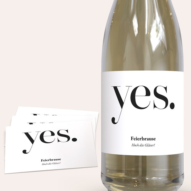 Sektetiketten Hochzeit - Yes, I will