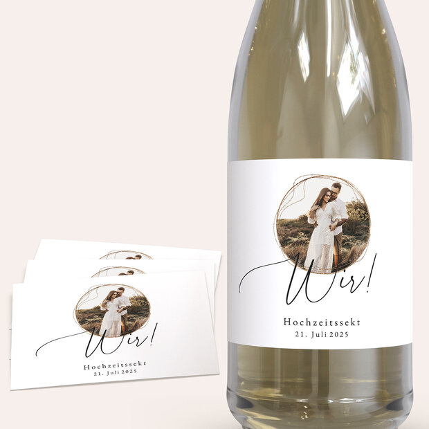 Sektetiketten Hochzeit - Fokus auf uns