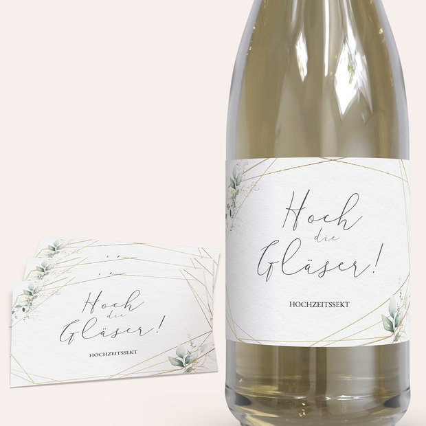 Sektetiketten Hochzeit - Traumbouquet